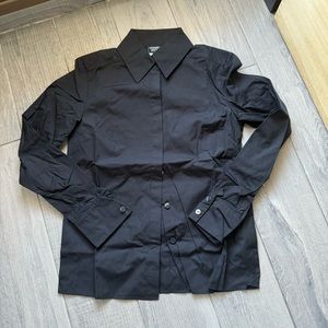 Chanel uniform black button down shirt